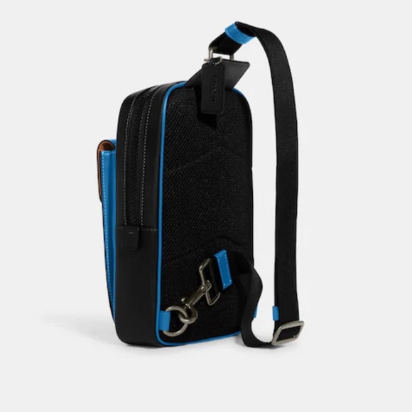 SOLD NWT Coach track pack Signature canvas Sling bag/ backpack crossbody bag - Picture 2 of 13